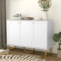 HOMCOM Buffet de salon avec placard à portes et étagère réglable, 106,5 x 35 x 77,5 cm, blanc(m-8)