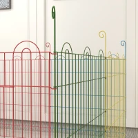 PawHut Parque Dobrável para Cães 8 Painéis Ø156x60 cm Cercado Metálico com Porta Estacas Interior Exterior Multicolor(m-9)