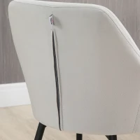 HOMCOM Conjunto 2 Cadeiras de Sala Nórdicas com Encosto e Braços Curvos e Assento Estofado, 54x57x80 cm, Cinza(m-4)