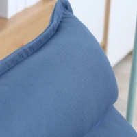 HOMCOM Poltrona de chão preguiçosa giratória 360° com encosto reclinável design capitonê 62 x 70 x 95 cm azul(m-4)