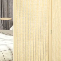 HOMCOM Biombo de madeira separador de ambiente divisória dobrável 3 painéis 135 x 180 cm madeira natural(m-5)