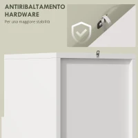 HOMCOM Mobiletto Bagno con Armadietto con Anta Ammortizzata e Vano Aperto, 30x30x71.5 cm, Bianco e Legno(m-7)