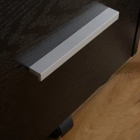 HOMCOM Gaveteiro de escritório com rodízios 3 gavetas 1 com fechadura 1 organizador de pastas em madeira preta(m-4)