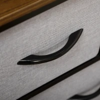 HOMCOM Commode 8 tiroirs meuble de rangement tiroir en tissu pliant - structure acier noir - 100 x 30 x 78 cm(m-11)