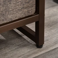 HOMCOM Commode Meuble de Rangement 5 tiroirs en Tissu 87,5 x 29 x 58 cm Marron et Beige(m-15)