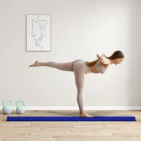 SPORTNOW Trave de equilíbrio 2,4 m, dobrável, base antiderrapante, para 3+ anos, até 80 kg, Azul(m-2)