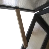 Outsunny Canteiro elevado em madeira com estufa 2 em 1 Casa de tomates Canteiro de legumes Canteiro de ervas Caixa de plantio para jardim, varanda e terraço Policarbonato Cinza 120 x 54 x 112/122 cm(m-4)