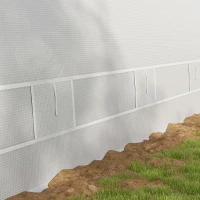 Outsunny 6 x 3(m) Polytunnel Greenhouse with Upgraded Structure, Mesh Door and Windows, 15 Plant Labels, White(m-9)