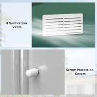 Outsunny 12.5ft Sliding Door Durable Steel Storage Shed with 4 Ventilation Outdoor, Green(m-7)