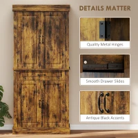 HOMCOM Tall Kitchen Cupboard, Kitchen Pantry Cabinet with Drawer, Shelves, Brown(m-5)