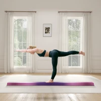 SPORTNOW Trave de ginástica dobrável base antiderrapante, alça de transporte, 236 x 10/15 x 6,5 cm violeta e rosa(m-6)