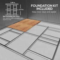 Outsunny 12.5ft Sliding Door Durable Steel Storage Shed with 4 Ventilation Outdoor, Green(m-6)