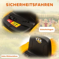 AIYAPLAY Elektrisches Aufsitz-Baufahrzeug, Spielzeugbagger mit Anhänger, 3-8 Jahre, Kunststoff, Stahl, Gelb(m-8)