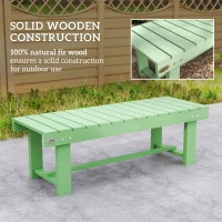 Outsunny Wooden Garden Bench, Backless Outdoor Loveseat with Slatted Seat, Light Green(m-5)