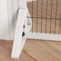 PawHut Barreira de segurança para cães barreira de proteção de 2 painéis largura ajustável 101-181 cm em madeira aço branco(m-4)