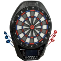 SPORTNOW Alvo Eletrónico com 6 Dardos e 24 Pontas Macias Ecrã LED 34 Jogos e 2235 Programas 60,5x45,5x3,6 cm Multicolor(m-11)