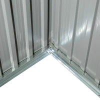 Outsunny Casetta da Giardino Porta Utensili in Lamiera di Acciaio, Capanno da Giardino in Acciaio con Porte Scorrevoli, 143x89x186cm, Verde Chiaro(m-9)