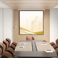 HOMCOM Écran de projection motorisé 96 pouces, 1:1 4K HD, fixation mural ou plafond avec télécommande, 195L x 8l x 182H cm(m-10)