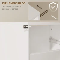 HOMCOM Zapatero Estrecho con Espejo y 4 Puertas Abatibles para 12  Pares de Zapatos 63x17x146 cm Blanco(m-6)