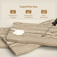 HOMCOM Mesa de Centro Curva Mesa baja para Salón Moderno con Tablero Grueso de 4 cm Patas de Acero 100x50x45 cm Roble(m-6)