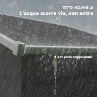 Outsunny Casetta porta Attrezzi con Porte Scorrevoli e 4 Prese d'Aria, in Acciaio e PP 196x236x208 cm, Grigio Scuro(m-7)