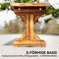 Outsunny 2-Sitzer Gartenbank wetterfest Sitzbank aus Holz Parkbank mit X-Basis  240kg Belastbar 114 x 40 x 46 cm Verkohlt(m-7)