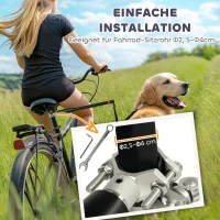 PawHut Laisse pour chien pour vélo 124 cm, laisse d'exercice chien, facile à installer et amovible, acier et polyester, noir(m-4)
