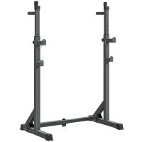 SPORTNOW Soporte para Barras de Pesas con Ancho y Altura Ajustable Rack Musculación con Marco de Acero Carga 150 kg Negro