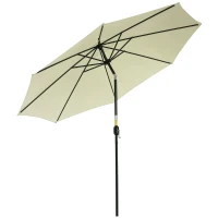 Outsunny Parasol de jardin extérieur Parasol droit inclinable Ø 3 m en métal Polyester 180g/m² manivelle inclinable Beige(m-11)
