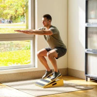 SPORTNOW Portable Slant Board, Adjustable Incline Board Calf Stretcher with Extra Side-Handle Design for Home Gym(m-9)