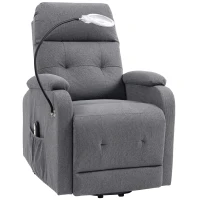 HOMCOM Electric Rise/Recline Armchair, with Reading Light - Grey(m-11)