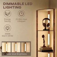 HOMCOM Three-Tier Corner Floor Lamp(m-5)