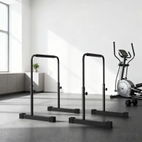 SPORTNOW Dip-Station, höhenverstellbar 80-105 cm, leicht, rutschfest, bis 120 kg, Stahl, Schwarz(m-9)