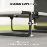 PawHut Pat Pliabil pentru Câini Mari cu Țesătură Tip Plasă, 107x61x20 cm, Gri(m-4)