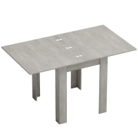 HOMCOM Tavolo da Pranzo Allungabile per 4-6 Persone in Legno e Acciaio, 140x80x77.5 cm, Grigio e color Legno