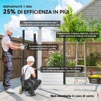 Outsunny Casetta porta Attrezzi con Porte Scorrevoli e 4 Prese d'Aria, in Acciaio e PP 196x236x208 cm, Grigio Scuro(m-4)