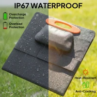 HOMCOM 100W Portable Solar Panel, Foldable Solar Charger with USB-A & USB-C Fast Charging Output, IP67 Waterproof for Mobile Phone Power Bank Flashlight Fans Camping Backpacking Hiking(m-7)