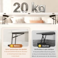 HOMCOM Table basse relevable et extensible table de salon avec compartiment caché étagère ouverte 100x45x50,5cm blanc(m-6)