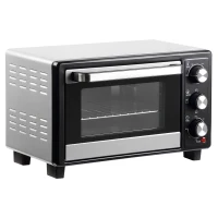 HOMCOM Horno Portátil 16L 1400W con 3 Modos de Calor Temporizador Bandeja de Horneado y Rejilla 44x32x28,1 cm Plata(m-11)