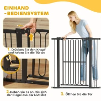 PawHut Türschutzgitter Hund, 76-104 cm Absperrgitter ohne Bohren, Treppengitter(m-6)