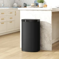 HOMCOM 55L Sensor Bin with Soft-Close Lid, Automatic Touchless Motion Sensor Kitchen Bin with Fingerprint Resistant Stainless Steel for Hygienic Gyms, Home Office Use, Black(m-8)
