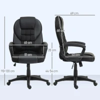 HOMCOM Faux Leather Office Chair - Black(m-3)