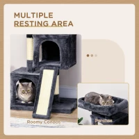 PawHut Cat Tree for Indoor Cats 83cm Cat Scratching Post Scratch Board Kitten Tower Climbing Frame Black(m-6)
