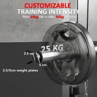 SPORTNOW 3-in-1 Gym Station with 17-level Squat Rack Dual Cable Pulley System Home Strength Training, Black(m-5)