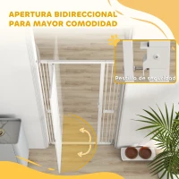 PawHut Barrera para Perros Extra Alta con Ancho Ajustable 76-104 cm Separación 3,5 cm con Montaje a Presión Extensiones Blanco(m-7)