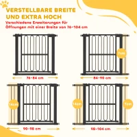 PawHut Türschutzgitter Hund, 76-104 cm Absperrgitter ohne Bohren, Treppengitter(m-4)