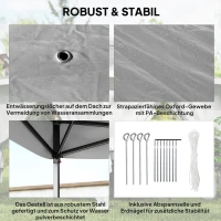 Outsunny Opvouwbaar paviljoen, tuinpaviljoen, metaal en doek, netgordijnen, afwateringsgaten, 330L x 330B x 288H cm, grijs(m-7)