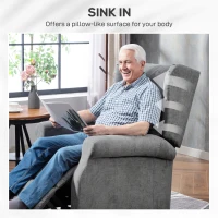 HOMCOM Power Lift Recliner Armchair, Electric Lift Chair for Elderly, Fabric Riser and Reclining Chair with Remote Control, Side Pockets, Extended Footrest, for Living Room, Charcoal Grey(m-7)