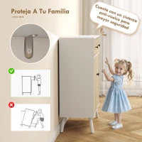 HOMCOM Zapatero Entrada Recibidor con 2 Puertas Estantes Ajustables Cajón para 12 Pares de Zapatos 75x35x97 cm Blanco y Natural(m-7)