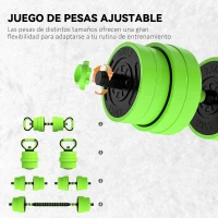 SPORTNOW Juego de Mancuernas Ajustables 30 kg 4 en 1 como Kettlebell Barra Mancuernas Soporte para Flexiones para Gimnasio Casa(m-5)